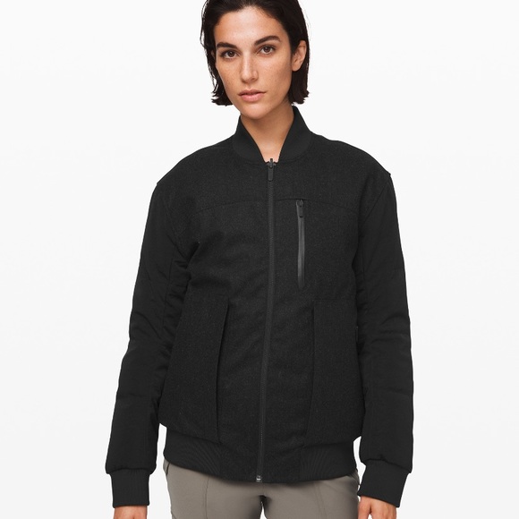 NWT Lululemon Roam Far Wool Bomber black